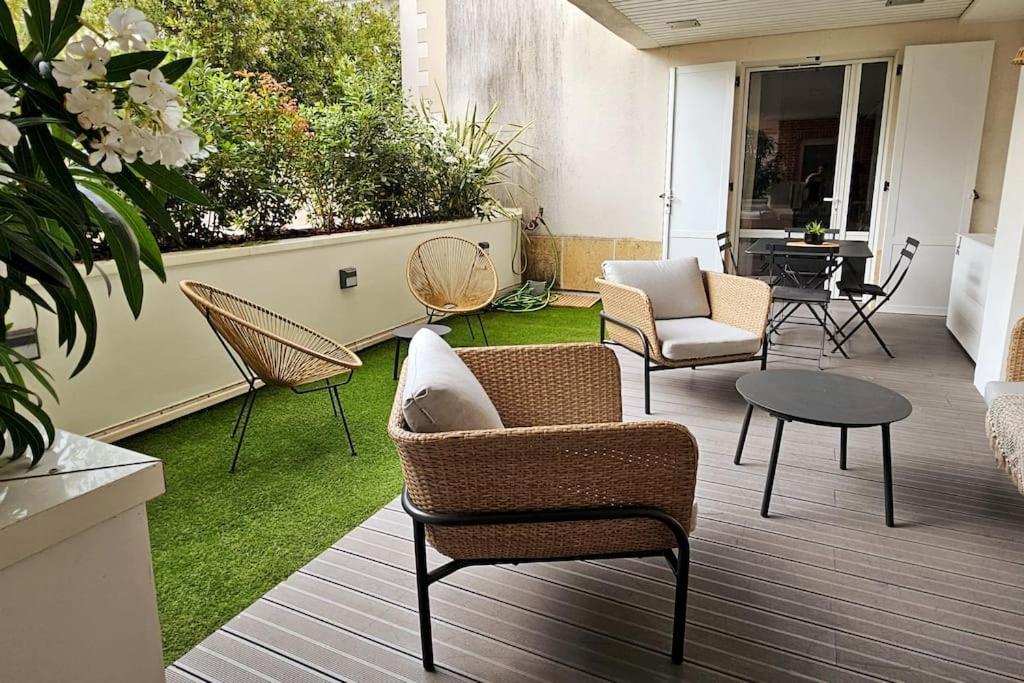Arcareve - Grand Studio De Standing Avec Terrasse, Jardin Et Acces Direct A La Plage Arcachon Dış mekan fotoğraf